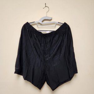 Silhouettes Plus Size Black Faux Drawstring Swim Shorts 1X 18W